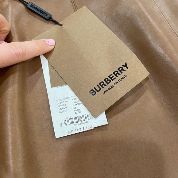 Burberry Dresses & Skirts - Burberry leather skirt size 8 brand bee never worn